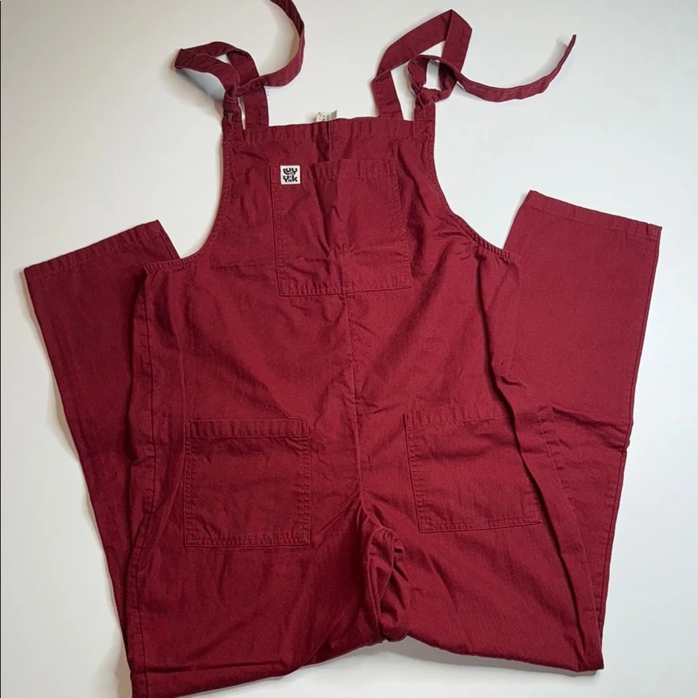 Lucy & Yak Original Cotton Dungarees burgundy maroon - Picture 3 of 10